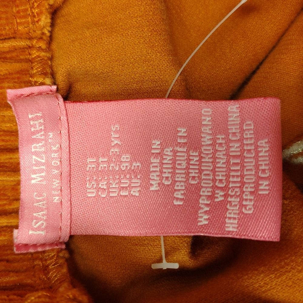 Isaac Mizrahi Orange Corduroy Embroidered Pumpkin Dress - Picture 2 of 8